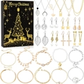 Weihnachts Adventskalender mit 24 Überraschungen und festlichem Schmuckset in Gold - RC451C Weihnachten Schwarz Gold Schmuck Blind Box