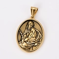 Oval vintage 18k gold plated stainless steel pendant with classic figure relief - Retro Figure Relief Style (Style 9)