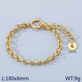 Golden chunky chain bracelet with an engraved letter G disc pendant in 18k gold plating - Gold - Letter G (KB186370-Z)