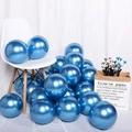 Set of 20 thick blue matte latex balloons for wedding and party decoration - Metallic Blue