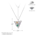 Détail du pendentif triangle en argent sterling S925 serti de zircons 5A multicolores - Argent 925 / Argent 925 plaqué or blanc