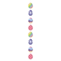 Vertical Easter hanging decoration featuring eight colorful patterned eggs with stripes and hearts - Style 2