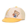 Toddler baseball cap with bear embroidery, yellow brim and breathable white mesh - 48-50cm / Yellow