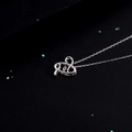 Elegant silver 925 letter D pendant necklace with a sparkling round zircon stone - Style Q Alphabet (NS869)