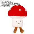 Plush Christmas mushroom hanging ornament with red polka dot cap and smiling face - Mushroom