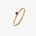 Minimalist gold stainless steel ring featuring a round blue birthstone setting - US 6 / September Royal Blue (Sapphire Color)