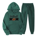 Dark green football MOM tracksuit with hooded sweatshirt and matching joggers in forest green - S / Dark Green 1(Football MOM)