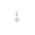 Silver star pendant featuring an eight-point star shape with a sparkling central stone - Clear Stone Sun Star Style (3#) / White Gold Plated (3#)