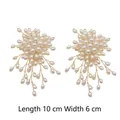 Elegant pearl flower tassel earrings featuring golden wire weave and cascading pearl strands - Pearl Flower Tassel Style / Gold