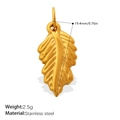 Minimalist golden leaf pendant in stainless steel with size and weight dimensions - PJ1974G Leaf-Gold