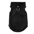 Black fleece dog harness vest with D-ring and high collar for warm outdoor pet walking - S / Black