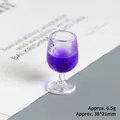 Miniature purple resin wine glass charm for DIY crafts showing 38x21mm size and weight - Purple