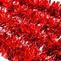 Vibrant 50ft red metallic Christmas tinsel garland for festive holiday party decoration - 5 Meters / Red Tinsel