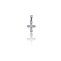 Polished silver stainless steel cross pendant with a reflective mirror finish - DZ08 (Cross) / Silver