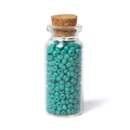 Perline di vetro verde acqua da 3 mm in bottiglia trasparente con tappo in sughero DIY - Verde Scuro