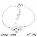 Pulsera de mariposa en acero inoxidable con un pequeño cristal brillante - Pulsera de Mariposa Color Acero (KB169386-KLX)