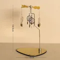 Goldenes Windrad-Windspiel mit Traumfänger-Anhängern und Metallfedern-Dekoration - Traumfänger Stil 3 / Gold
