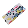 Breathable wide headband with colorful butterfly print and stylish twist for yoga fitness - White Colorful Butterfly