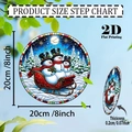 Stained glass style acrylic Christmas ornament featuring three snowmen on a red sled - 15x15cm / Sleigh Snowman Group