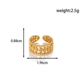 Anillo ajustable de acero inoxidable dorado con motivo de hojas y un peso de 2,5 gramos - Patrón de Trigo (MN371-Oro)