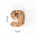 Rustic bark wood number 9 wall decor for cafes, 9.5cm height vintage wooden ornament - Number 9