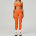 Ensemble de yoga orange sans couture avec soutien-gorge de sport et legging taille haute - S / Bra+Leggings - Vibrant Orange
