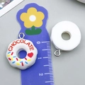 White resin chocolate donut charm for DIY jewelry making with colorful sprinkles - 1Pc (23x19mm) / White Chocolate Donut