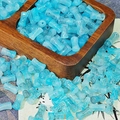Bamboo shaped sky blue glass beads with frosted texture for DIY jewelry making - Lake Blue