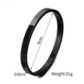Black stainless steel bangle in 6cm diameter with a smooth 0.6cm wide polished surface - 6MM Black