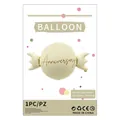 Ballon en aluminium bonbon jaune mat Anniversary 69x50cm pour fête d'anniversaire - Ballon de Bonbons Mat