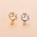 Macro shot of L-shaped nose studs with cross and butterfly designs and micro-pave zircons - Marquise Micro-Pave (10#)