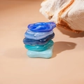 Set di cinque anelli in resina acrilica impilabili con motivo marmorizzato blu - Set Blu / Set da 5 pezzi