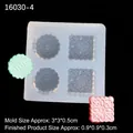 Mini 4-cavity silicone mold for DIY clay cookies and desserts measuring 3x3x0.5cm - Style 4