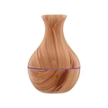 Mini tulip-shaped humidifier with dark wood grain finish and purple LED light band - Vase / Light Wood Grain