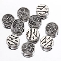 Silver vintage beads with San Juan engraving for DIY necklace and jewelry making - Round San Juan Memorial Bead