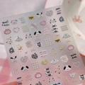 3D embossed graffiti puppy nail stickers in pastel macaron colors for children - Graffiti Puppy Embossed (TS-4124)