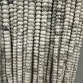 Abacus shaped white turquoise natural stone beads with grey marble texture for DIY jewelry - 5*8mm (Per Strand) / Natural White Turquoise