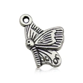 Tibetan silver butterfly alloy pendant charm with detailed wing texture for DIY jewelry - 17319-11x16mm-1.1g Antique Silver Butterfly