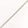 Close-up of gold-plated tennis bracelet with single row of claw-set blue round zircons - Aquamarine Zircon - Gold