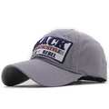 Berretto da baseball grigio con ricamo JACK e visiera curva per uomo e donna - Regolabile / Grigio