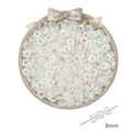 8mm ABS Perlen in Blumenform für DIY-Schmuck in einer dekorativen Schale - Stil 66 Fünfblättrige Blume 8mm Cremeweiß 20g/Packung ca. 155 Stk.