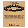 Frosted stone bead bracelet for men on emotional message card for grandson or father - To My Man