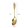 Koninklijke stijl gouden 304 roestvrijstalen lepel met reliëf handvat van 20 cm - Gouden opscheplepel