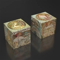 3x3 Magic cube with Alfons Mucha Art Nouveau style prints on a reflective surface - Masterpiece Collection - Mucha
