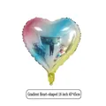 18-inch gradient heart-shaped foil balloon with colorful pink to blue ombre finish - 18 Inch / Gradient