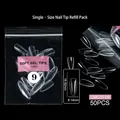 50 τεμάχια διάφανα νύχια soft gel νούμερο 9 για αναπλήρωση με ακριβείς διαστάσεις - OMC01-Μέγεθος 09 (50 Τεμάχια Ανταλλακτικό Μονό Μέγεθος)