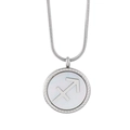 Silver stainless steel Sagittarius zodiac pendant necklace with a round metal charm - Sagittarius
