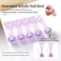 Macro view of purple acrylic nail art stands with magnetic base for display and practice - Purple Translucent Acrylic Style (JT-11)