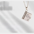Titanium steel book pendant necklace for son with engraved heart and sentimental German text - 57 Silver German Son Style