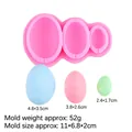 Pink silicone Easter egg mold with three cavities for fondant and chocolate baking - 2# Triple Easter Eggs / Pink